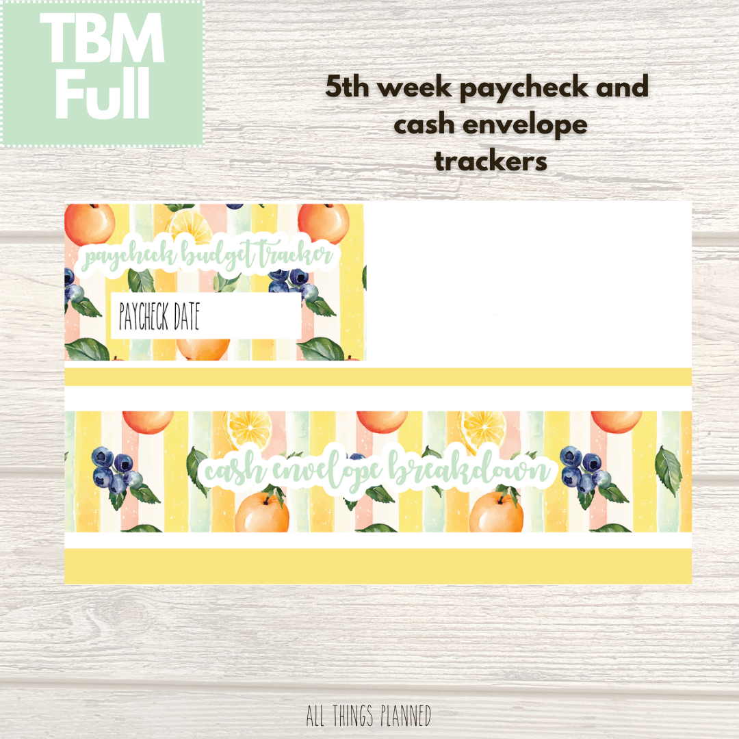 Full Aug. (Tutti Fruiti) Week 5 Cash Envelope + Paycheck Budget