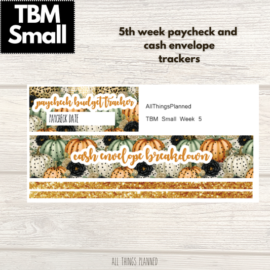 Small Oct. (Pumpkins) Week 5 Cash Envelope + Paycheck Budget
