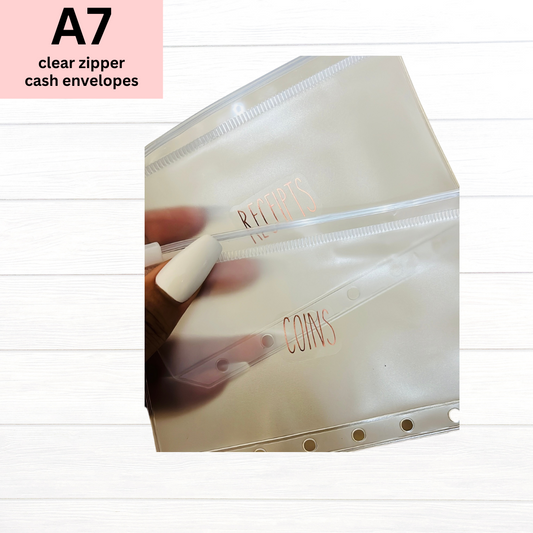 A7 Clear Zipper Envelopes
