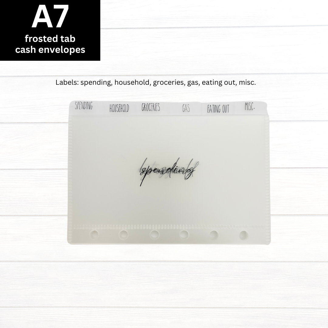 A7 Frosted Tab Cash Envelopes (set of 6)