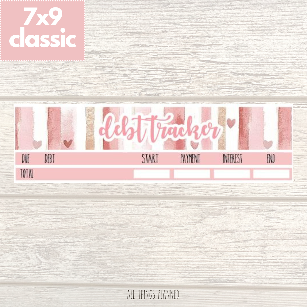 7x9 | Classic | Feb. (Love Bliss) Debt Tracker