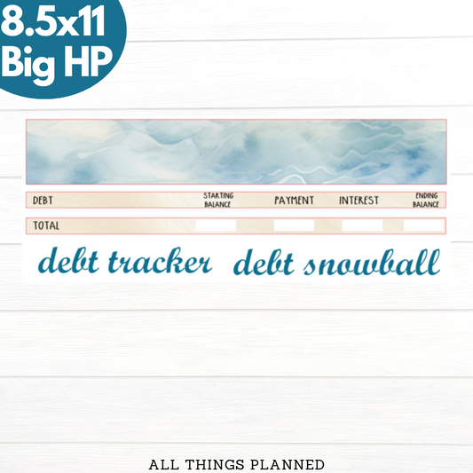 8.5x11 | Big | July (Ocean) Debt Tracker