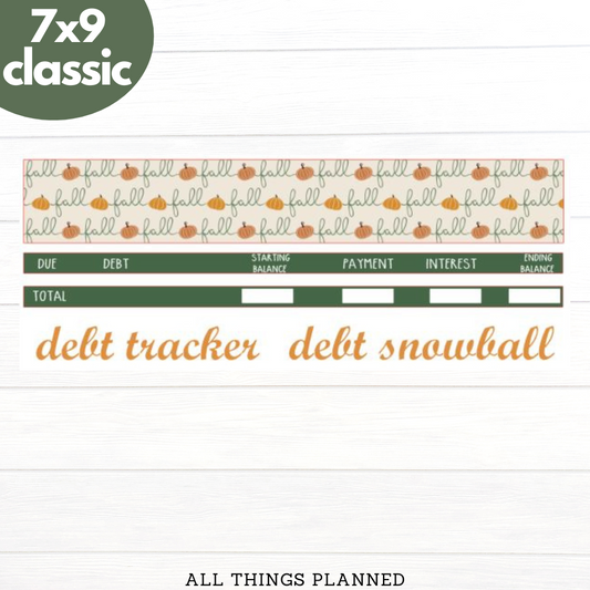 7x9 | Classic | Nov. (Boho Fall) Debt Tracker