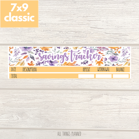 7x9 | Classic | Nov. (Purple Harvest) Savings Tracker