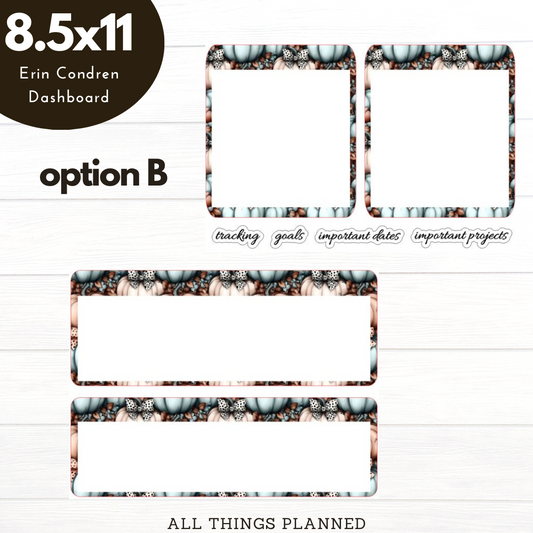 8.5x11 Oct (Pumpkins Bows) NEW Dashboard
