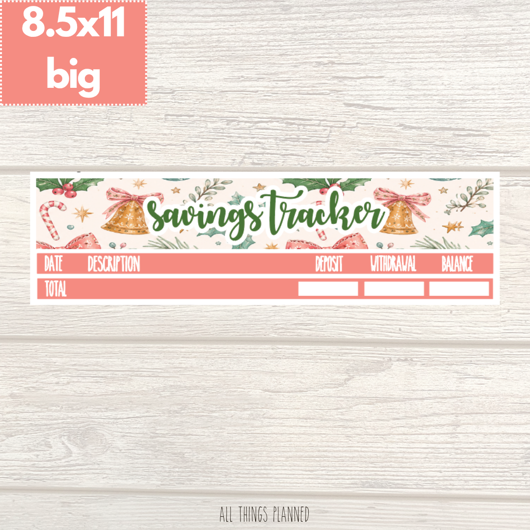 8.5x11 | Big | Dec. (Christmas) Savings Tracker