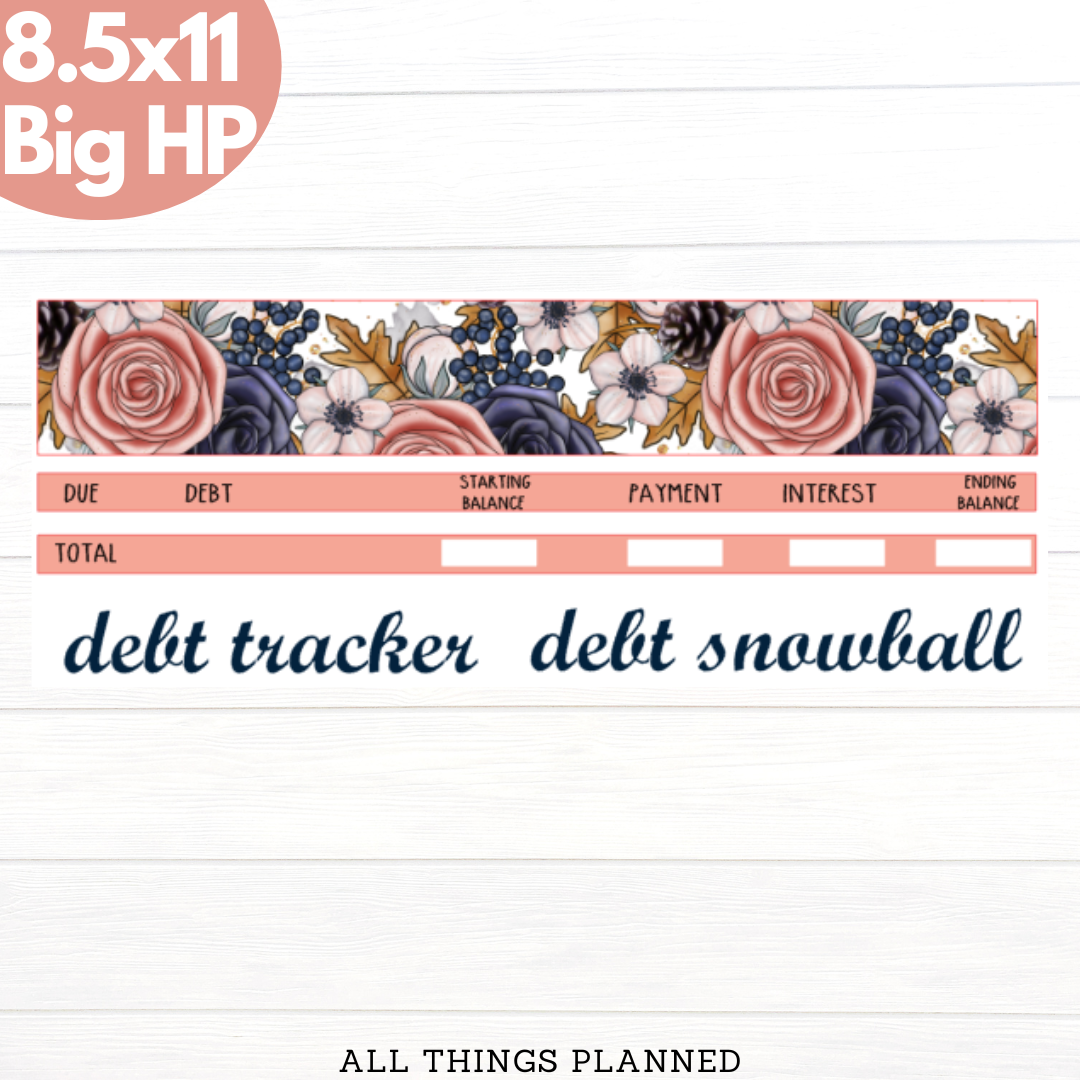 8.5x11 | Big | Dec. (Winter Roses) Debt Tracker