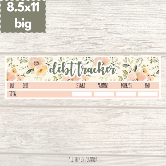 8.5x11 | Big | May (Spring Florals) Debt Tracker