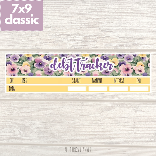 7x9 | Classic | June (Summer Florals) Debt Tracker