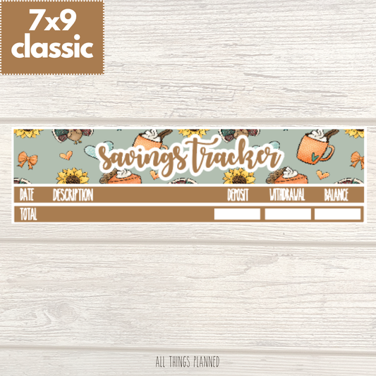 7x9 | Classic | Nov. (Thanksgiving) Savings Tracker