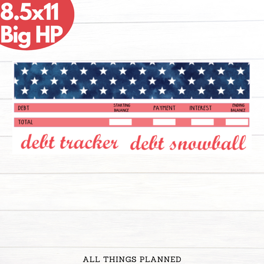 8.5x11 | Big | July (4th) Debt Tracker