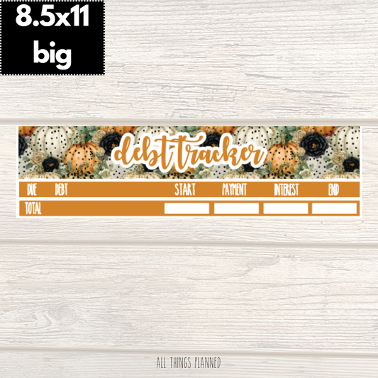 8.5x11 | Big | Oct. (Pumpkins) Debt Tracker