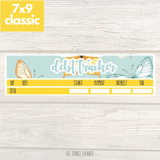 7x9 | Classic | Mar. (Butterflies) Debt Tracker
