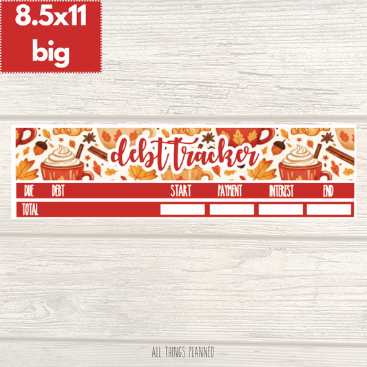 8.5x11 | Big | Sept. (Fall Latte) Debt Tracker