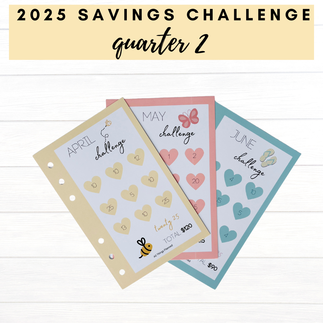 2025 Savings Challenge Cards - Quarter 2