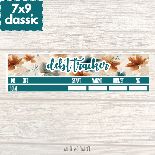 7x9 | Classic | Sept. (Dreamy Fall) Debt Tracker