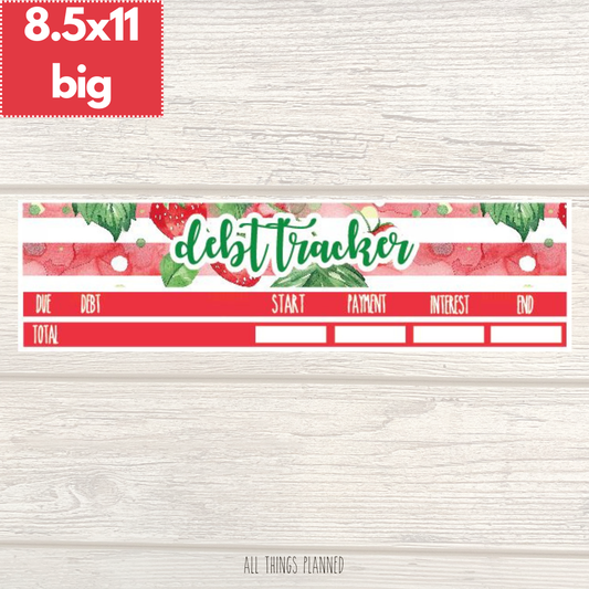 8.5x11 | Big | April (Strawberry Garden) Debt Tracker
