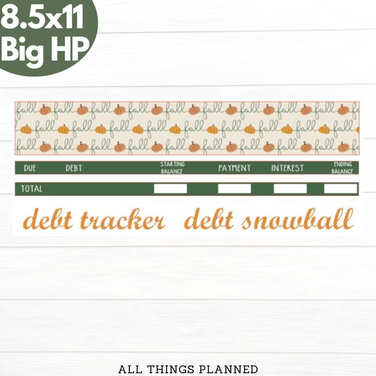 8.5x11 | Big | Nov. (Boho Fall) Debt Tracker