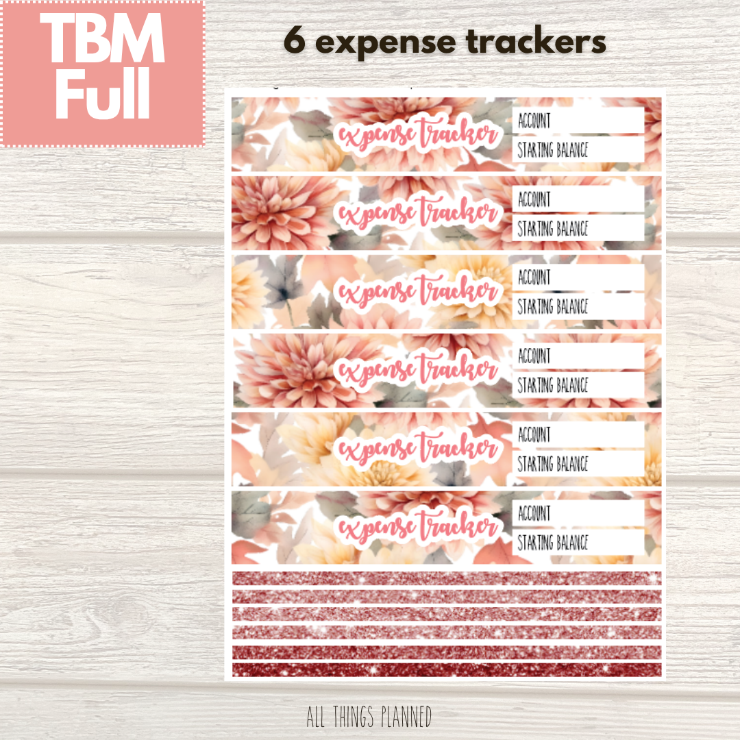 Full Oct. (Fall Florals) Expense Trackers