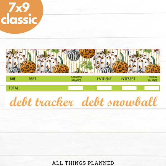 7x9 | Classic | Oct. (Leopard Pumpkin) Debt Tracker