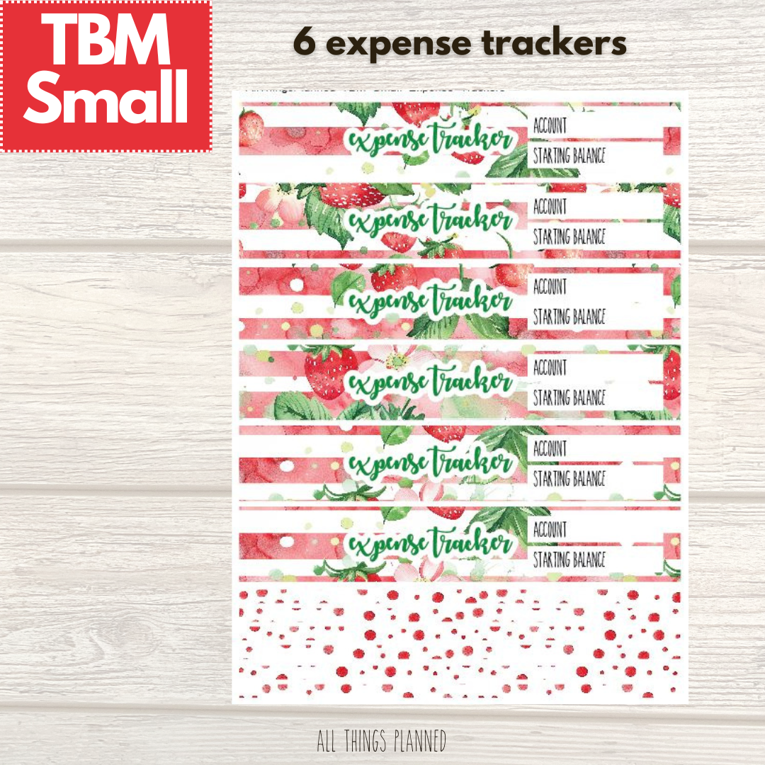 Small April (Strawberry Garden) Expense Trackers