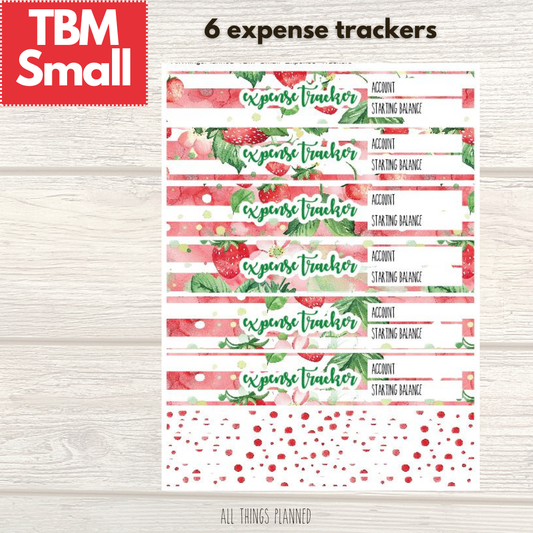 Small April (Strawberry Garden) Expense Trackers
