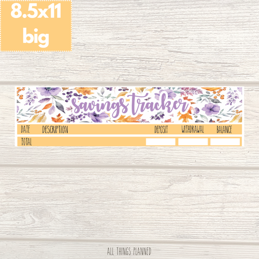 8.5x11 | Big | Nov. (Purple Harvest) Savings Tracker