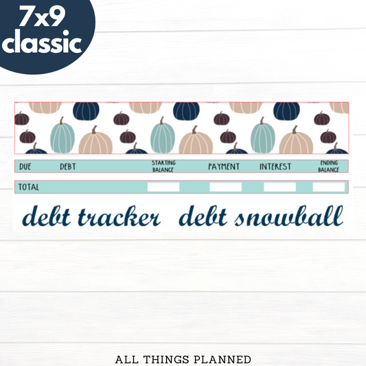 7x9 | Classic | Oct. (Blue Pumpkin) Debt Tracker