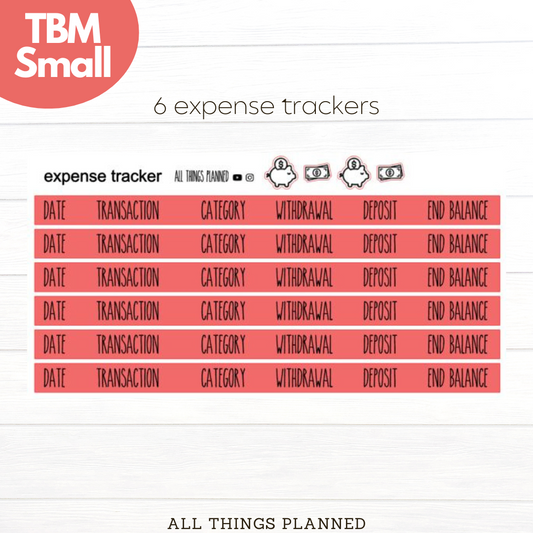 Small May (Watermelon) Expense Trackers