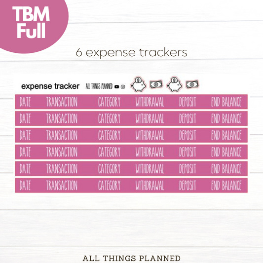 Full Nov (Thanksgiving) Expense Trackers
