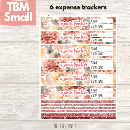 Small Oct. (Fall Florals) Expense Trackers