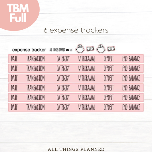 Full Oct (Pink Caffeine) Expense Trackers