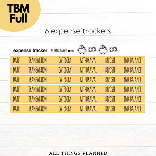 Full Mar. (Bumblebees) Expense Trackers