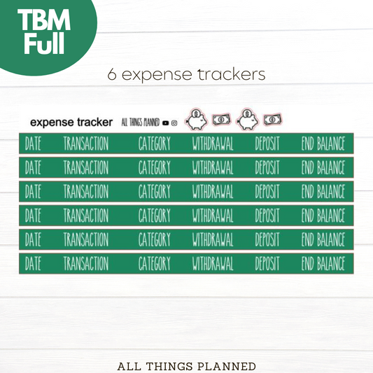 Full Sept (Starbies) Expense Trackers