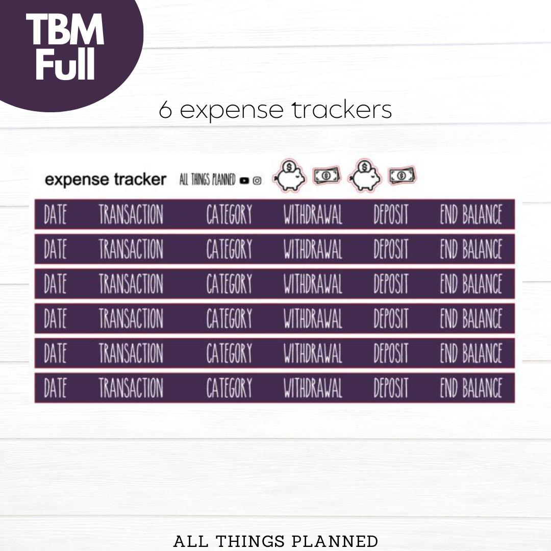 Full Feb. (Winter Flowers) Expense Trackers