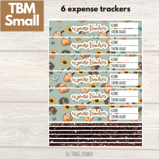 Small Nov. (Thanksgiving) Expense Trackers