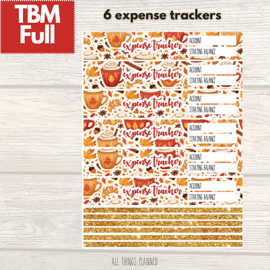 Full Sept. (Fall Latte) Expense Trackers