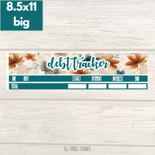 8.5x11 | Big | Sept. (Dreamy Fall) Debt Tracker