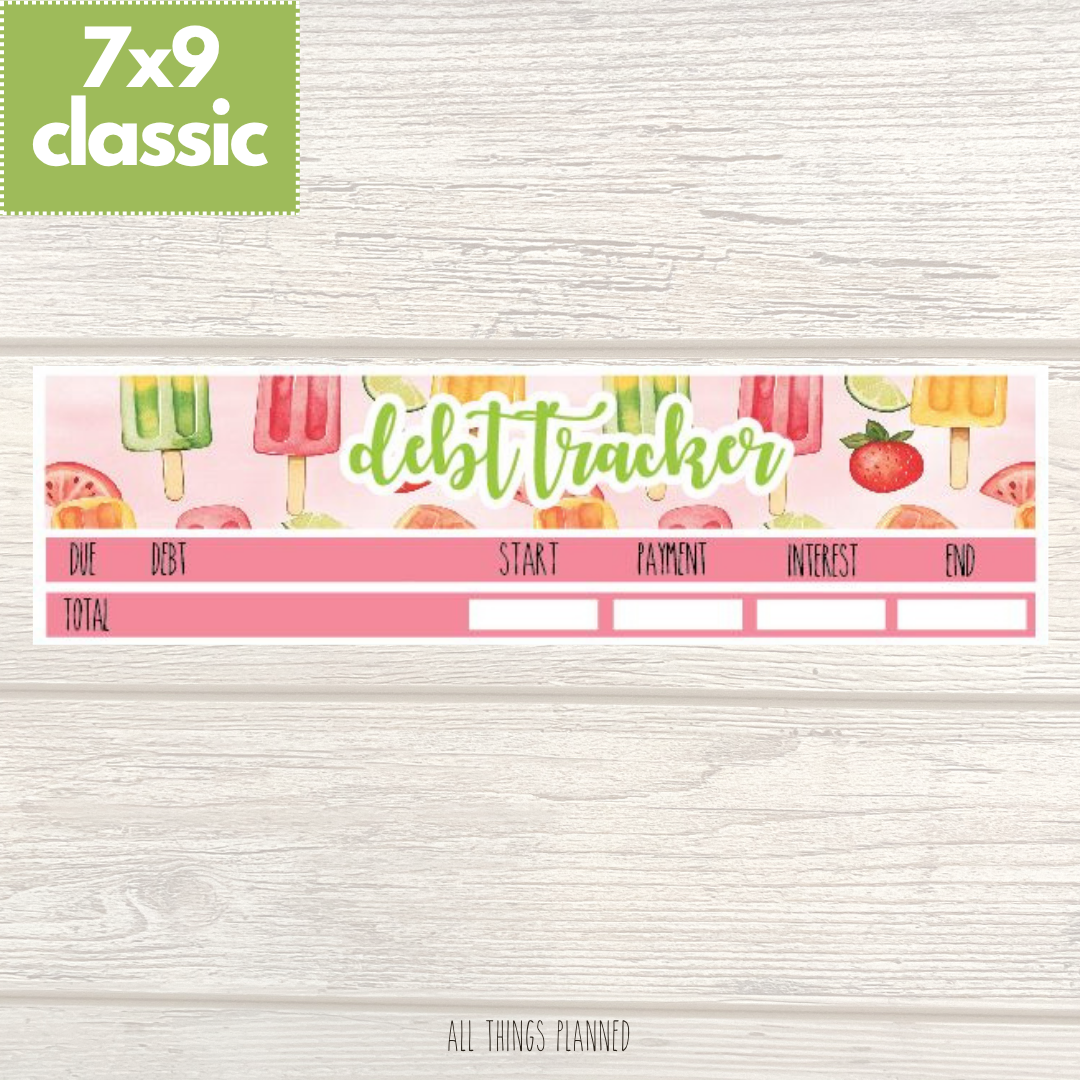 7x9 | Classic | June (Popsicles) Debt Tracker