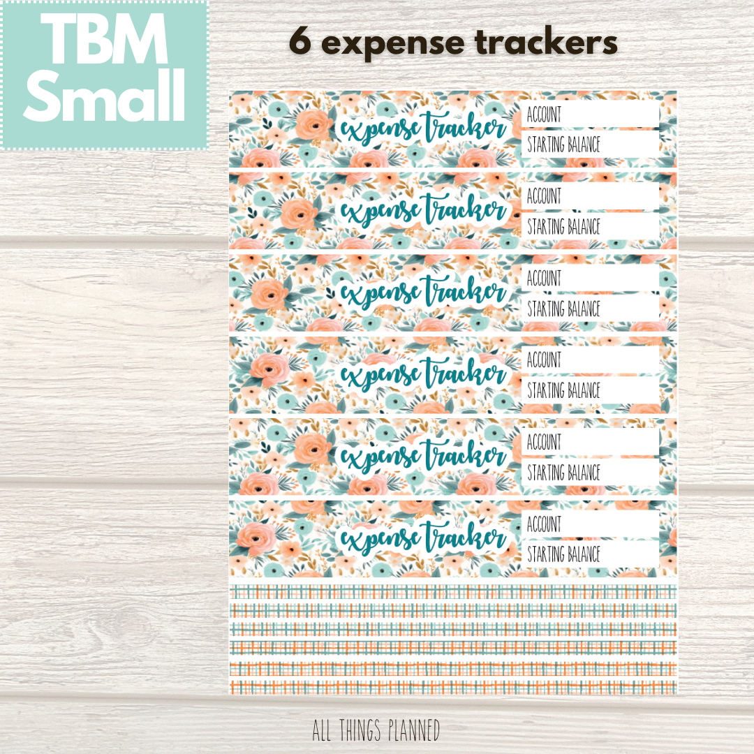 Small Aug. (Summer Bloom) Expense Trackers