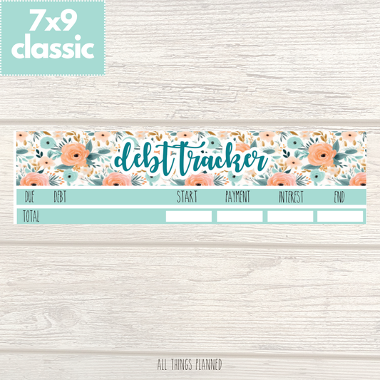 7x9 | Classic | Aug. (Summer Bloom) Debt Tracker