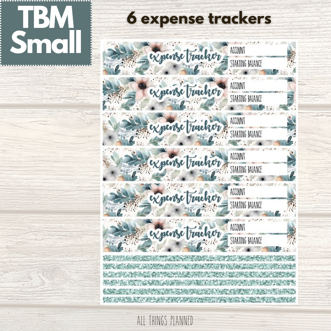 Small Feb. (Winter Florals) Expense Trackers