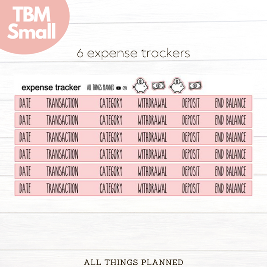 Small Oct (Pink Caffeine) Expense Trackers