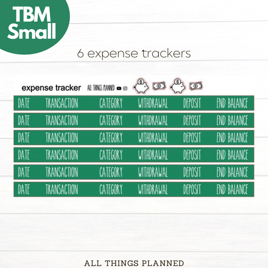 Small Sept (Starbies) Expense Trackers
