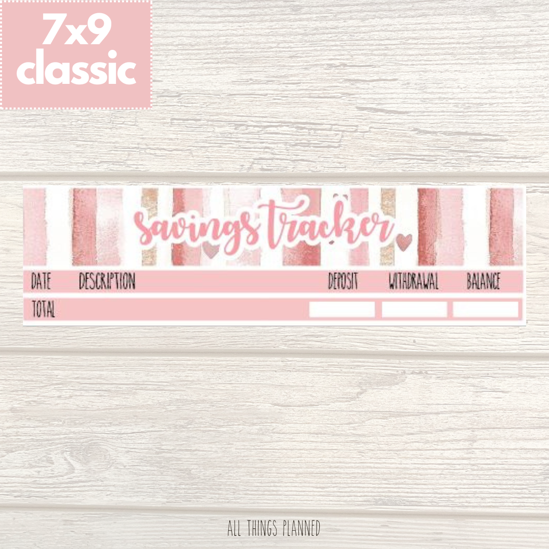7x9 | Classic | Feb. (Love Bliss) Savings Tracker