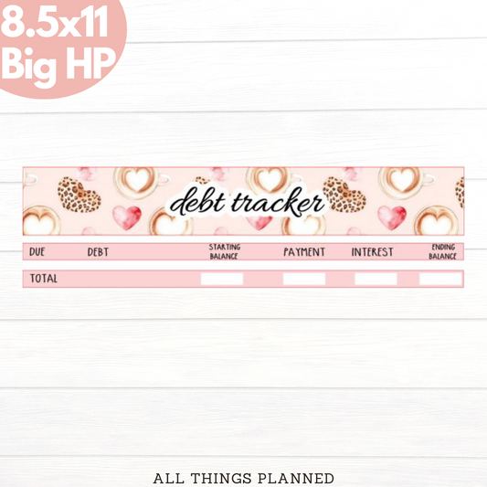 8.5x11 | Big | Oct (Pink Caffeine) Debt Tracker