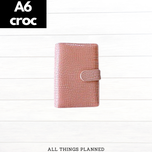 Pink Croc A6 Binder