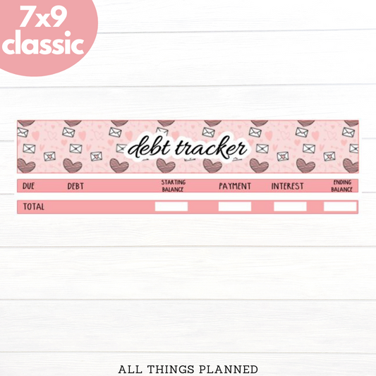 7x9 | Classic | Feb. (Valentines) Debt Tracker