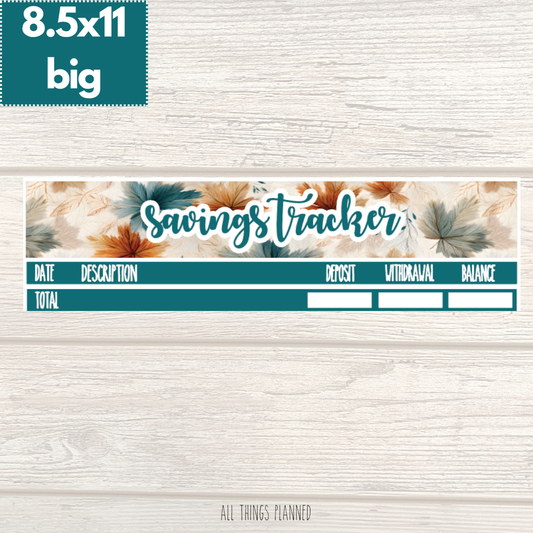 8.5x11 | Big | Sept. (Dreamy Fall) Savings Tracker