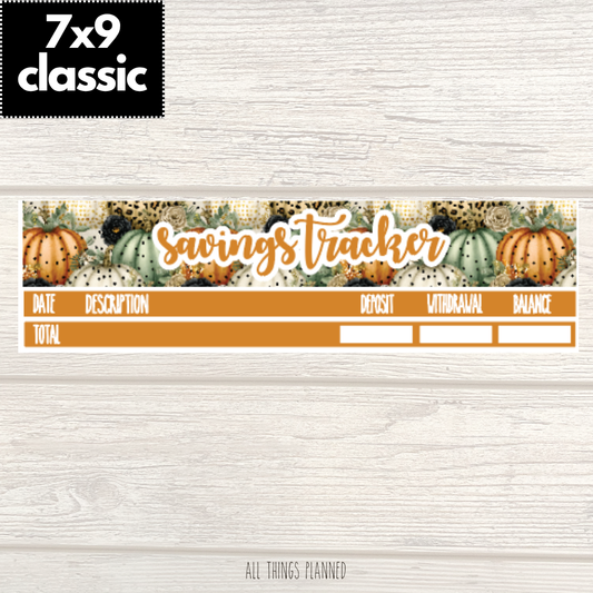 7x9 | Classic | Oct. (Pumpkins) Savings Tracker